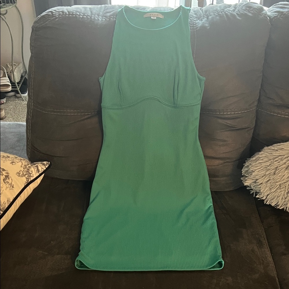Gaze Emerald Ribbed Dress